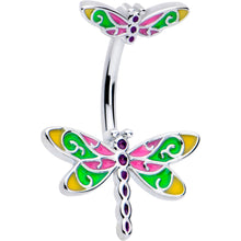 Load image into Gallery viewer, Dragonfly Colors Double Mount Belly Ring
