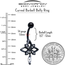 Load image into Gallery viewer, Clear CZ Gem Black Gothic Star Dangle Belly Ring
