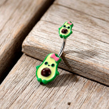 Load image into Gallery viewer, Cutie Avocado Double Mount Belly Ring
