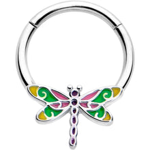 Load image into Gallery viewer, 16G 3/8 Dragonfly Color Hinged Segment Ring

