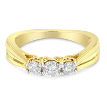 Load image into Gallery viewer, 10K Yellow Gold Three-stone Diamond Ring (0.50 cttw, J-K Color, I2-I3 Clarity)
