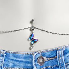 Load image into Gallery viewer, Clear Vitrail Gem Butterfly Beauty Dangle Belly Ring Belly Chain
