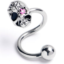 Load image into Gallery viewer, Clear Gem Stylish Skull Spiral Twister Belly Ring
