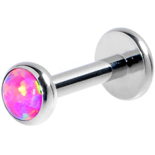 Load image into Gallery viewer, 16G 1/4 Pink Synthetic Opal G23 Titanium Threadless Push In Labret
