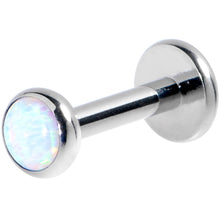 Load image into Gallery viewer, 16G 1/4 White Synthetic Opal G23 Titanium Threadless Push In Labret
