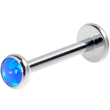 Load image into Gallery viewer, 16G 3/8 Blue Synthetic Opal G23 Titanium Threadless Push In Labret

