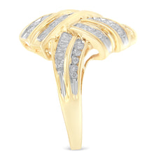 Load image into Gallery viewer, 10K Yellow Gold Diamond Bypass Cocktail Ring (1 1/5 Cttw, I-J Color, I2-I3 Clarity) - Size 8
