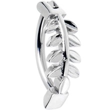 Load image into Gallery viewer, 14G 3/8 Grade 23 Titanium Leafy Branch Hinged Hoop Belly Ring
