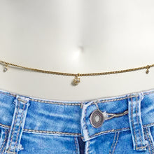 Load image into Gallery viewer, Gold Tone Style In Motion Dangle Belly Chain
