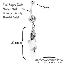 Load image into Gallery viewer, Clear Gem Mermaid Rider Dangle Belly Ring
