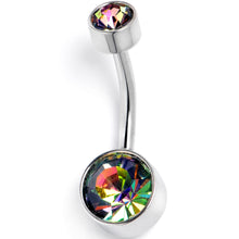Load image into Gallery viewer, Vitrail CZ Gem Internally Threaded Simple Belly Ring
