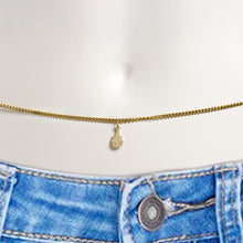 Load image into Gallery viewer, Clear Gem Gold Tone Round Dangle Belly Chain
