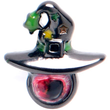 Load image into Gallery viewer, 20G 7mm Black Red Eye Witch Hat L-Shape Nose Ring
