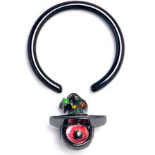 Load image into Gallery viewer, 16G 3/8 Black Red Eye Witch Hat Captive Ring
