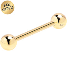 Load image into Gallery viewer, 14G 5/8 Solid 14k Yellow Gold Straight Barbell
