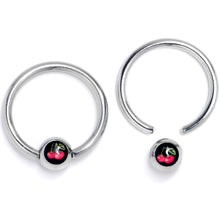 Load image into Gallery viewer, 16G 3/8 Cherry Ball BCR Captive Ring Set of 4
