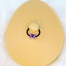 Load image into Gallery viewer, 16G 3/8 Black Skull Crossbones Pink BCR Captive Ring Set of 4
