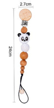 Load image into Gallery viewer, Modern Handmade Pacifier Chain Baby Teething Chains Crochet Rabbit Panda Beads Wooden Clips Wood Tiny Rod  For Kids
