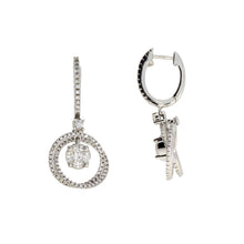 Load image into Gallery viewer, 1.00ct Diamond Dangle Earrings 14KT White Gold
