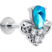 Load image into Gallery viewer, 16G 5/16 Blue Gem Style Simplicity Labret Monroe Tragus
