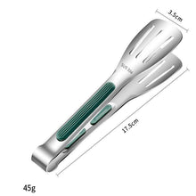 Load image into Gallery viewer, 7/9/12inch 304 Stainless Steel Food Clip BBQ Grill Steak Food Clip Silicone Non-slip Handle BBQ Tong Party BBQ Accessories Stainless Steel Metal Food Tongs Multi-functional Cooking Tongs for Food Grill BBQ
