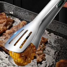 Load image into Gallery viewer, 7/9/12inch 304 Stainless Steel Food Clip BBQ Grill Steak Food Clip Silicone Non-slip Handle BBQ Tong Party BBQ Accessories Stainless Steel Metal Food Tongs Multi-functional Cooking Tongs for Food Grill BBQ
