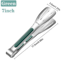 Load image into Gallery viewer, 7/9/12inch 304 Stainless Steel Kitchen Tongs BBQ Clamp Grill Cooking Clamp Silicone Food Tong Kitchen Accessories Food Tong BBQ Grill Steak BBQ Clip Cooking Tools Stainless Steel Convenient Non-Stick Barbecue Tong
