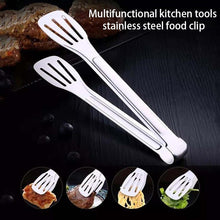 Load image into Gallery viewer, 7/9/12inch 304 Stainless Steel Kitchen Tongs BBQ Clamp Grill Cooking Clamp Silicone Food Tong Kitchen Accessories Food Tong BBQ Grill Steak BBQ Clip Cooking Tools Stainless Steel Convenient Non-Stick Barbecue Tong
