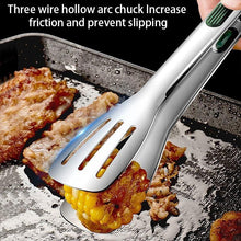 Load image into Gallery viewer, 7/9/12inch 304 Stainless Steel Kitchen Tongs BBQ Clamp Grill Cooking Clamp Silicone Food Tong Kitchen Accessories Food Tong BBQ Grill Steak BBQ Clip Cooking Tools Stainless Steel Convenient Non-Stick Barbecue Tong
