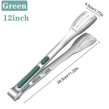 Load image into Gallery viewer, 7/9/12inch 304 Stainless Steel Kitchen Tongs BBQ Clamp Grill Cooking Clamp Silicone Food Tong Kitchen Accessories Food Tong BBQ Grill Steak BBQ Clip Cooking Tools Stainless Steel Convenient Non-Stick Barbecue Tong
