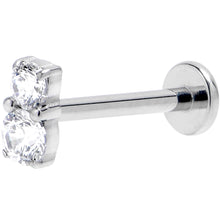 Load image into Gallery viewer, 16G 3/8 Clear Gem G23 Titanium Threadless Push In Labret Tragus
