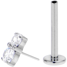 Load image into Gallery viewer, 16G 3/8 Clear Gem G23 Titanium Threadless Push In Labret Tragus
