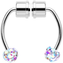 Load image into Gallery viewer, Aurora Gem Magnetic Septum Ring Horseshoe Non-Pierced Fake Nose Ring Set
