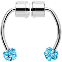Load image into Gallery viewer, Blue Gem Magnetic Septum Ring Horseshoe Non-Pierced Fake Nose Ring Set
