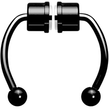 Load image into Gallery viewer, Black PVD Magnetic Septum Ring Horseshoe Non-Pierced Fake Nose Ring Set
