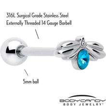 Load image into Gallery viewer, Blue Gem Little Cutie Bee Barbell Tongue Ring
