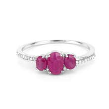 Load image into Gallery viewer, 1.02 Carat Genuine Ruby and White Diamond 14K White Gold Ring
