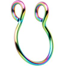 Load image into Gallery viewer, Rainbow Stainless Steel Clip on Fake Septum Nose Hoop
