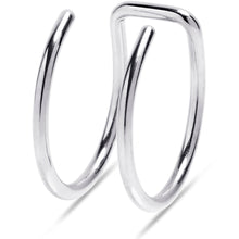 Load image into Gallery viewer, Stainless Steel Clip on Double Hoop Fake Cartilage Earring Ear Cuff
