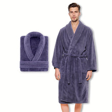 Load image into Gallery viewer, Unisex Extra Warm Coral Fleece Bathrobe Mens and Women Adult Robes for Your Bathroom Bath Towel Bedroom Shawl Collar Robes, Valentines gift for lovers
