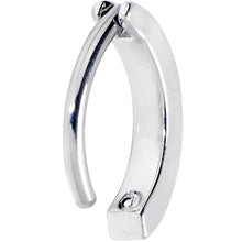 Load image into Gallery viewer, 14G 3/8 White Synthetic Opal ASTM F-136 Implant Grade Titanium Hinged Hoop Belly Ring

