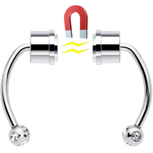 Load image into Gallery viewer, Pink Gem Magnetic Septum Ring Horseshoe Non-Pierced Fake Nose Ring
