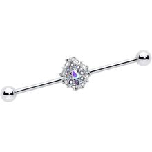 Load image into Gallery viewer, 14G Aurora Gem Retro Sunburst Industrial Barbell 38mm
