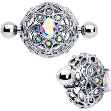 Load image into Gallery viewer, 14G 9/16 Aurora Gem Retro Sunburst Nipple Shield Set
