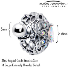 Load image into Gallery viewer, 14G 9/16 Aurora Gem Retro Sunburst Nipple Shield Set
