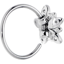 Load image into Gallery viewer, 20G 5/16 Pink Clear CZ Gem Snowflake Flower Nose Hoop
