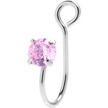 Load image into Gallery viewer, Pink CZ Gem Simple Glamour Clip On Nose Ring
