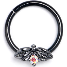 Load image into Gallery viewer, 16G 3/8 Aurora Gem Black Beauty Bug Hinged Segment Ring
