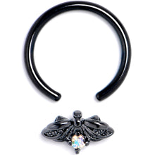 Load image into Gallery viewer, 16G 3/8 Aurora Gem Black Beauty Bug BCR Captive Ring
