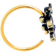 Load image into Gallery viewer, 20G 5/16 Gold Tone Regal Owl Blue Nose Hoop
